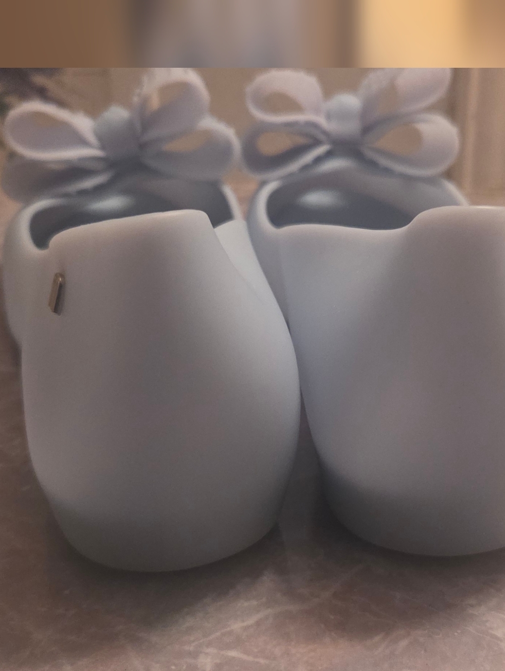 Melissa Pale Blue Bow Jelly Flats - Picture 5 of 6